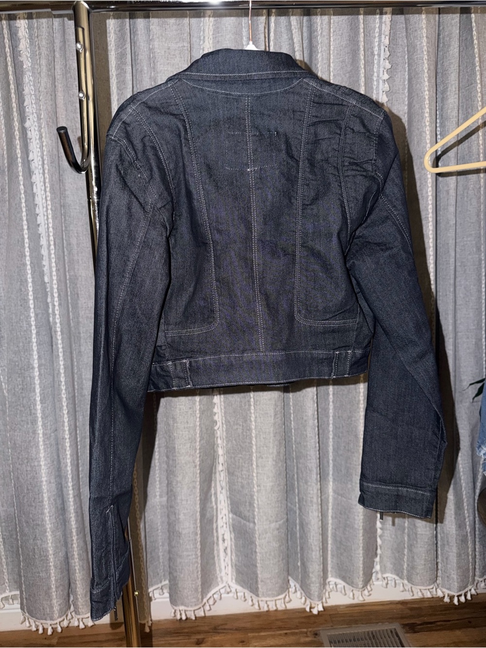 Pilcro Dark Indigo Zip-Front Denim Jacket - Picture 5 of 6